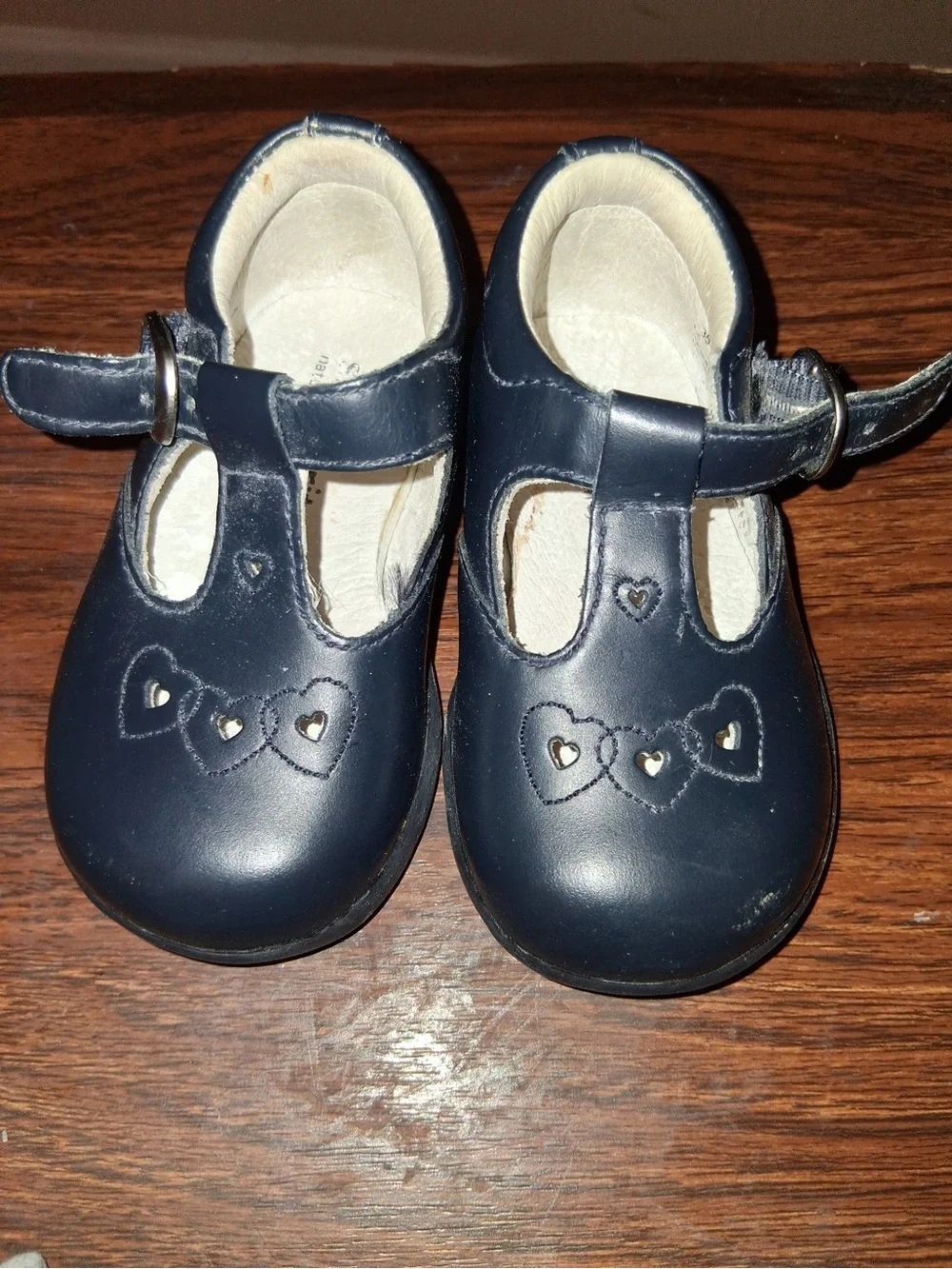 Stride Rite Navy Mary Jane Shoes with Heart Cutouts